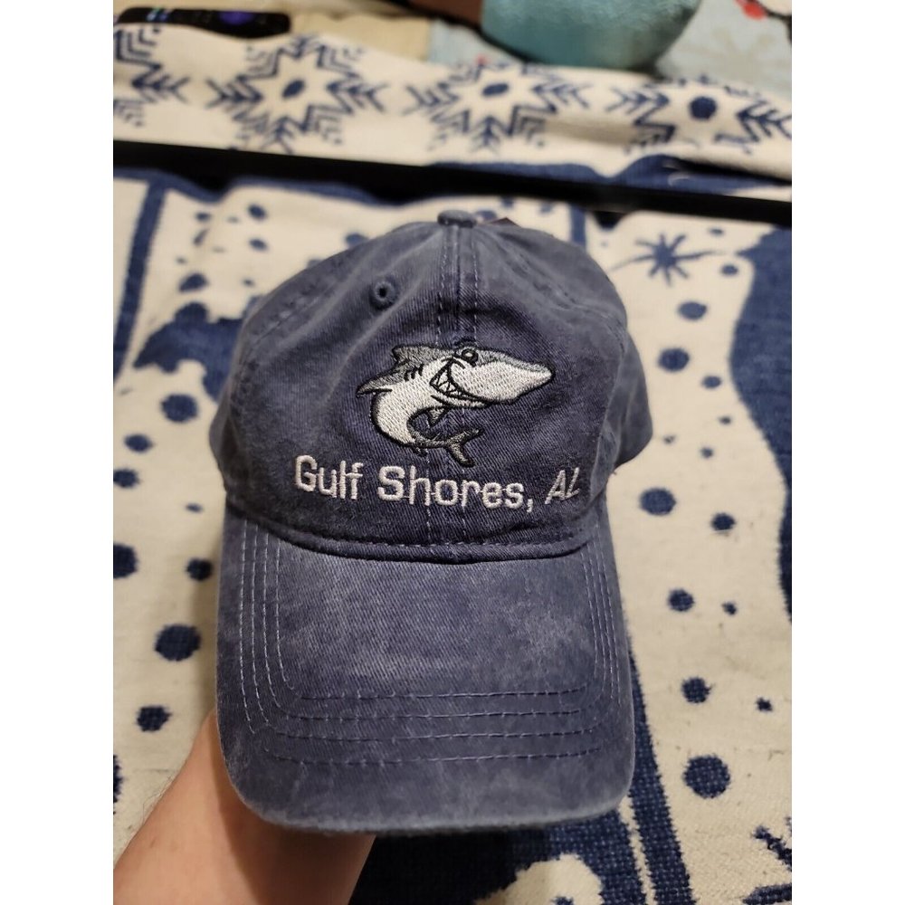 Gulf Shores Alabama Blue Denim Adjustable Hat Shark Alvin's island